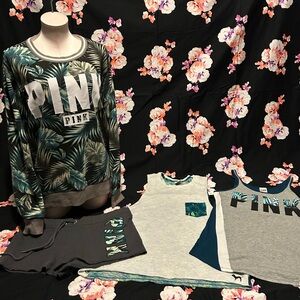 PINK Graphic Sweatshirt and Tank Tops Set & shorts